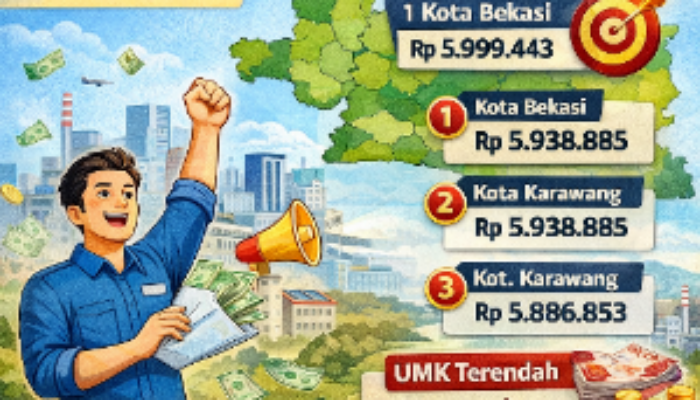 UMK Jawa Barat 2026 Resmi Berlaku, Bekasi Tertinggi Hampir Rp 6 Juta